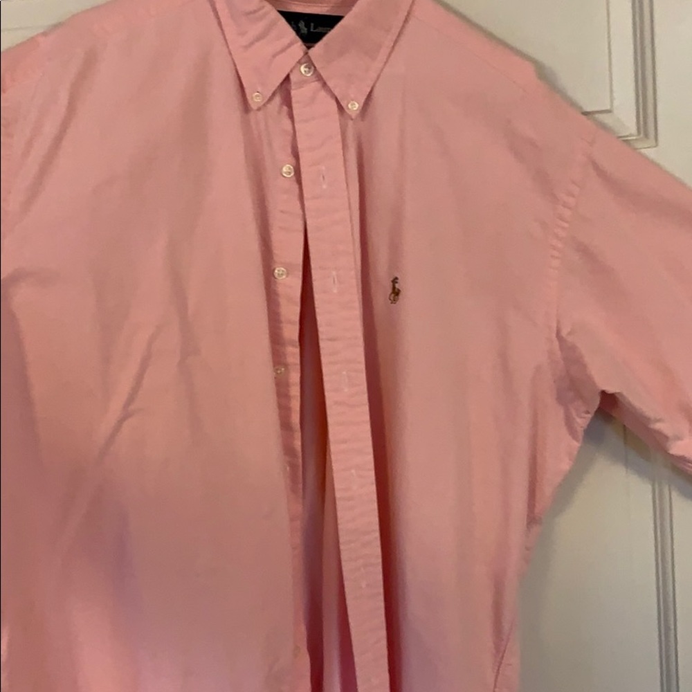 Pink Polo button down long sleeve - large
